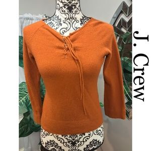 J. Crew women V neck lace up top